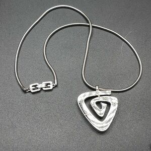Vintage GIVENCHY Paris New York 1976 Triangle Swirl Pendant Cobra Chain EUC